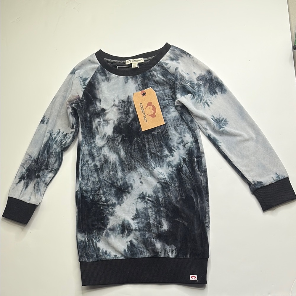 Appaman Black and Gray Tie-Dye Top